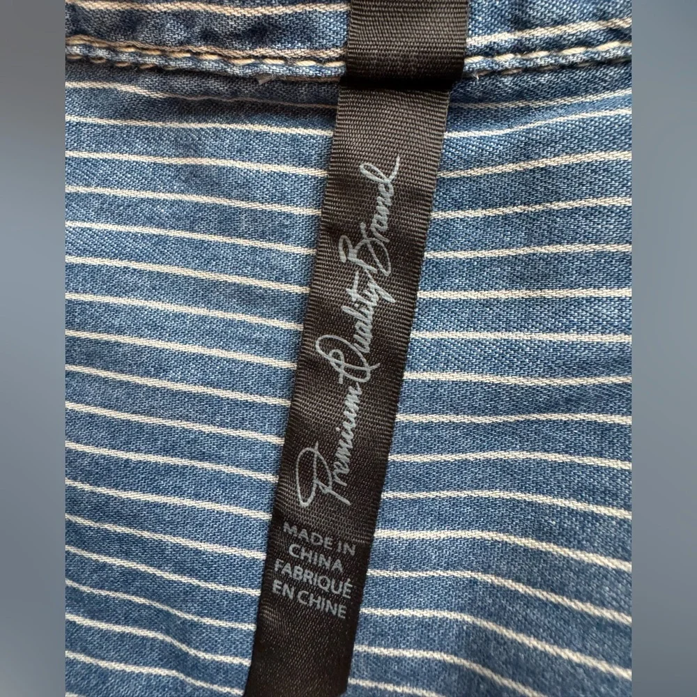 NWT Seven7 Striped Button Down Shirt 100% Cotton Medium - Picture 10 of 11